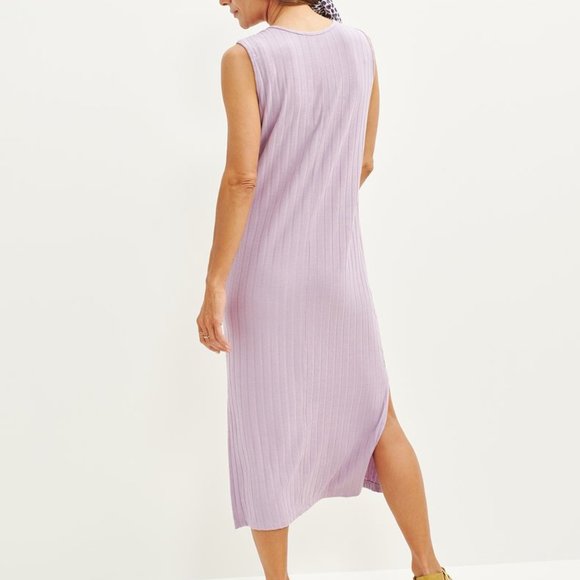 Lavendar Rib Midi Dress XS AMOURVERT - Picture 2 of 2